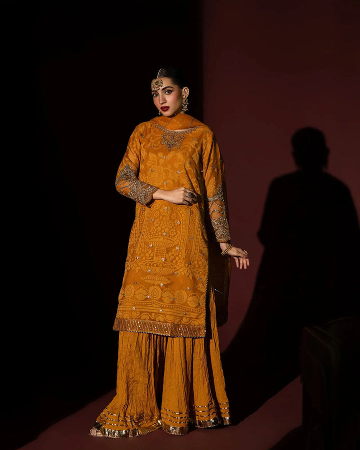 3 Piece Burnout Tissue Suit Stitched | 4075-SJ-B.O.TSU - Sha Posh Textile