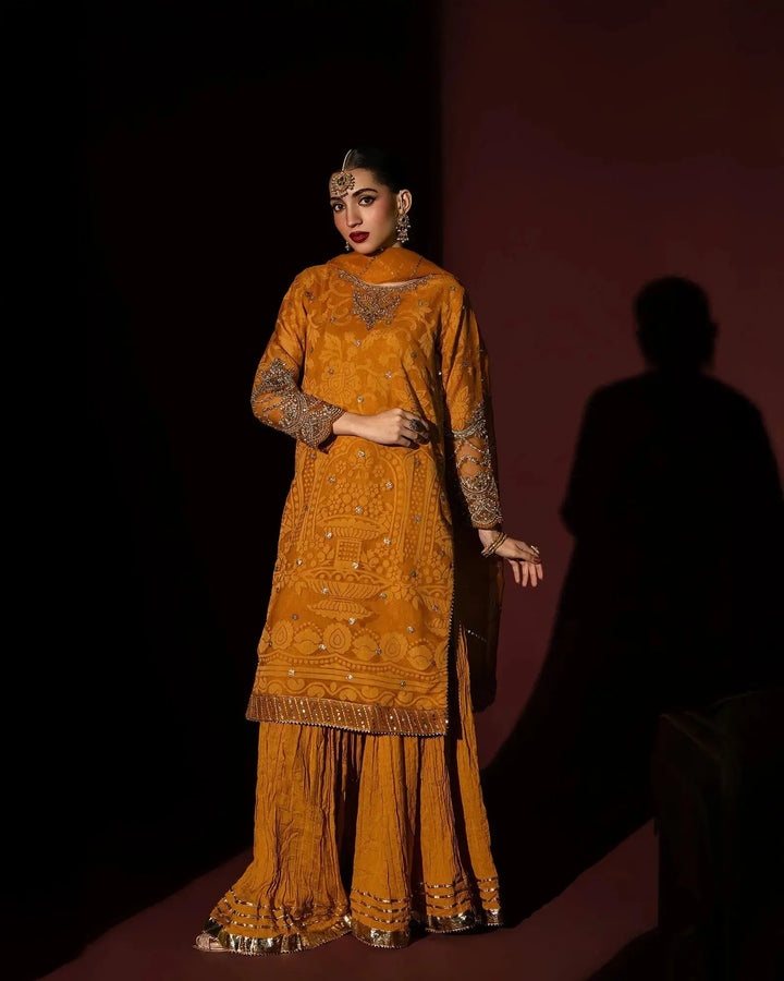 3 Piece Burnout Tissue Suit Stitched | 4075-SJ-B.O.TSU - Sha Posh Textile