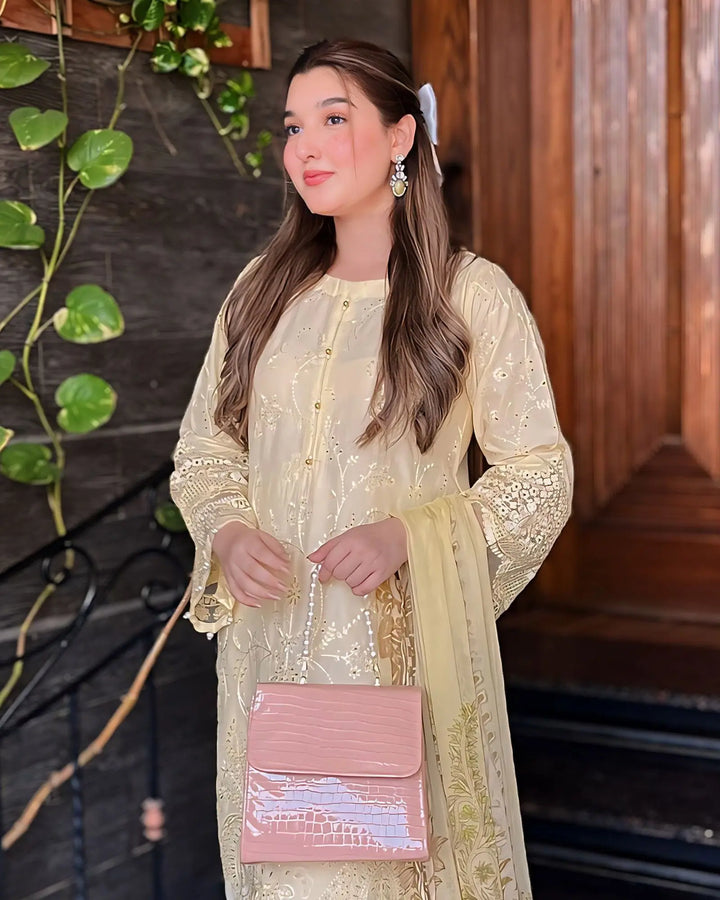 3 Piece Cambric Cotton Suit Stitched | 1116-ST-K.CT - Sha Posh Textile