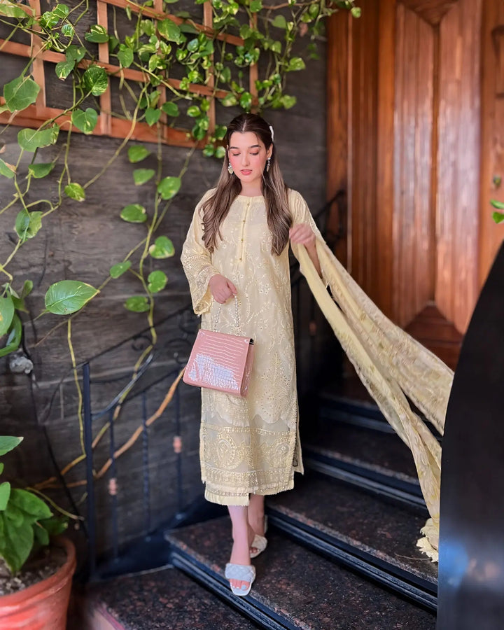 3 Piece Cambric Cotton Suit Stitched | 1116-ST-K.CT - Sha Posh Textile
