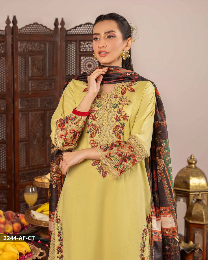 3 Piece Cambric Cotton Suit | 2244-AF-K.CT - Sha Posh Textile