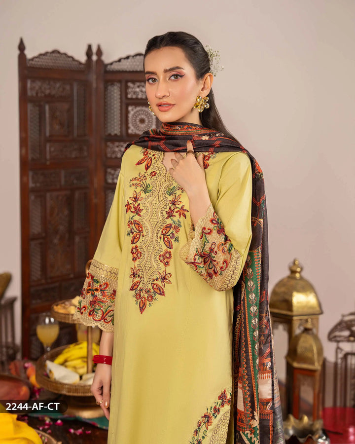 3 Piece Cambric Cotton Suit | 2244-AF-K.CT - Sha Posh Textile