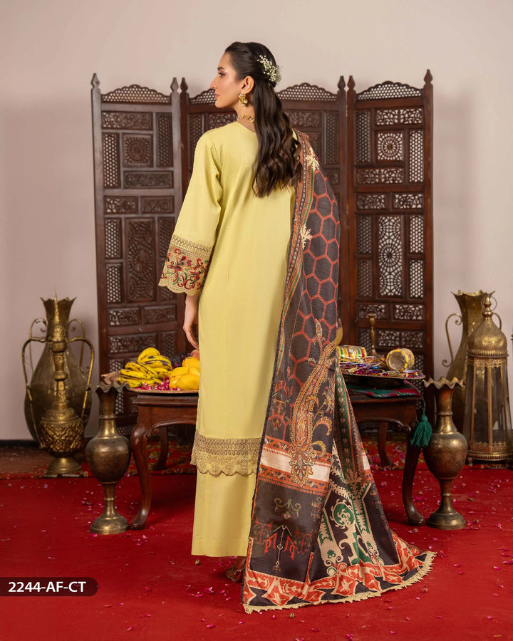3 Piece Cambric Cotton Suit | 2244-AF-K.CT - Sha Posh Textile