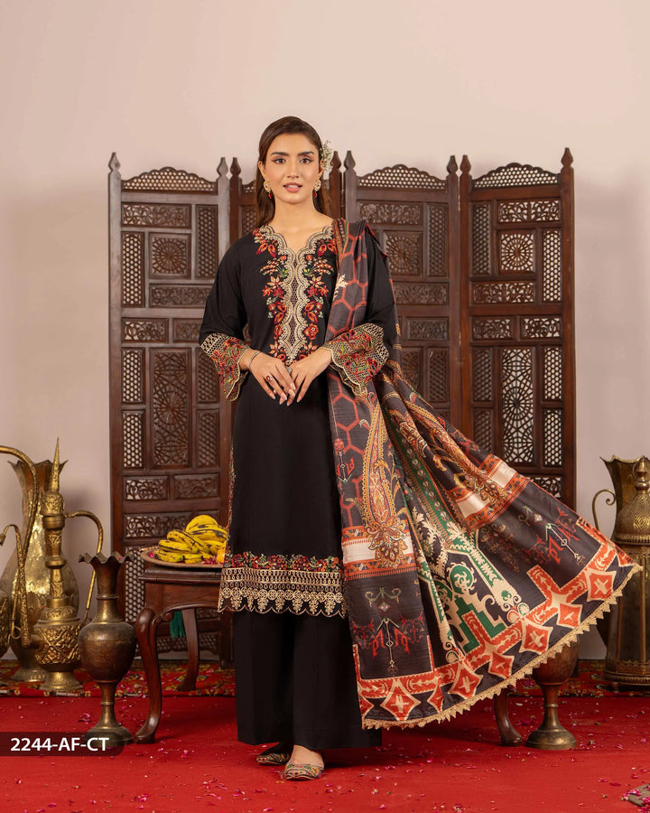 3 Piece Cambric Cotton Suit | 2244-AF-K.CT - Sha Posh Textile