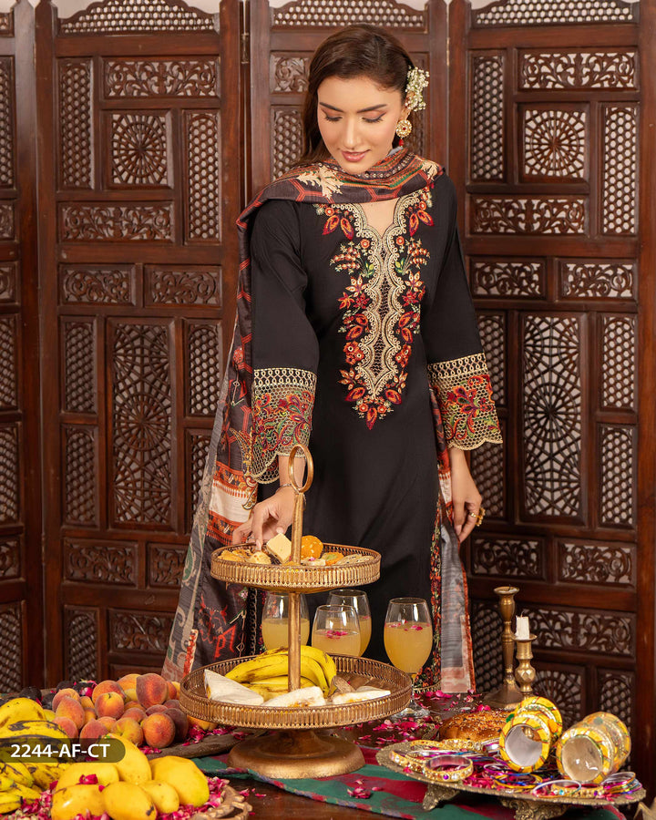 3 Piece Cambric Cotton Suit | 2244-AF-K.CT - Sha Posh Textile