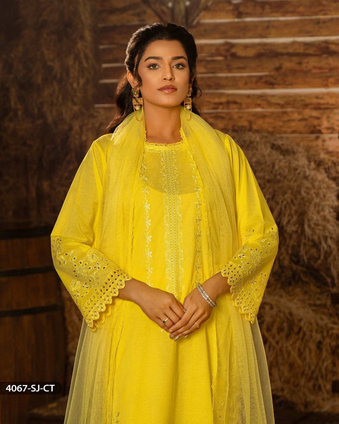 3 Piece Cambric Cotton Suit | 4067-SJ-C.CT - Sha Posh Textile