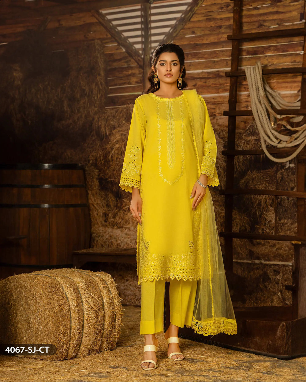 3 Piece Cambric Cotton Suit | 4067-SJ-C.CT - Sha Posh Textile