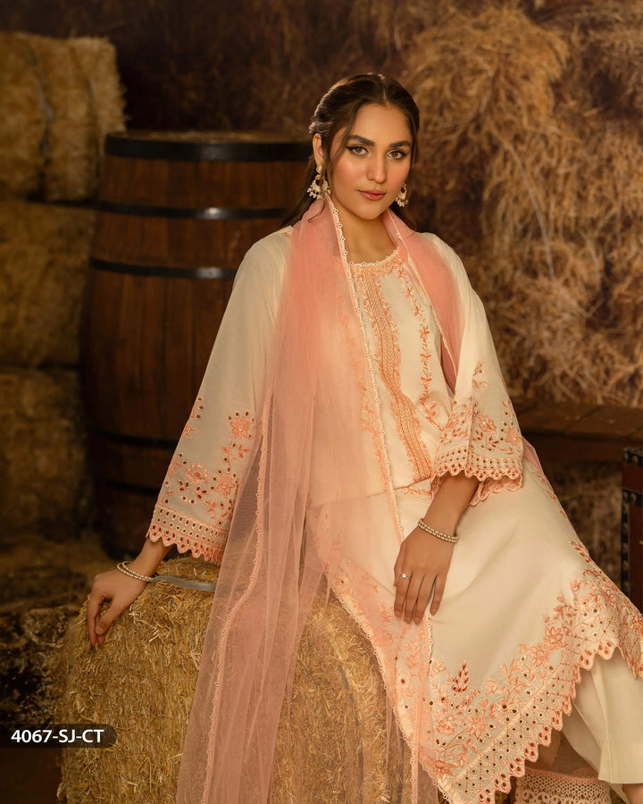 3 Piece Cambric Cotton Suit | 4067-SJ-C.CT - Sha Posh Textile