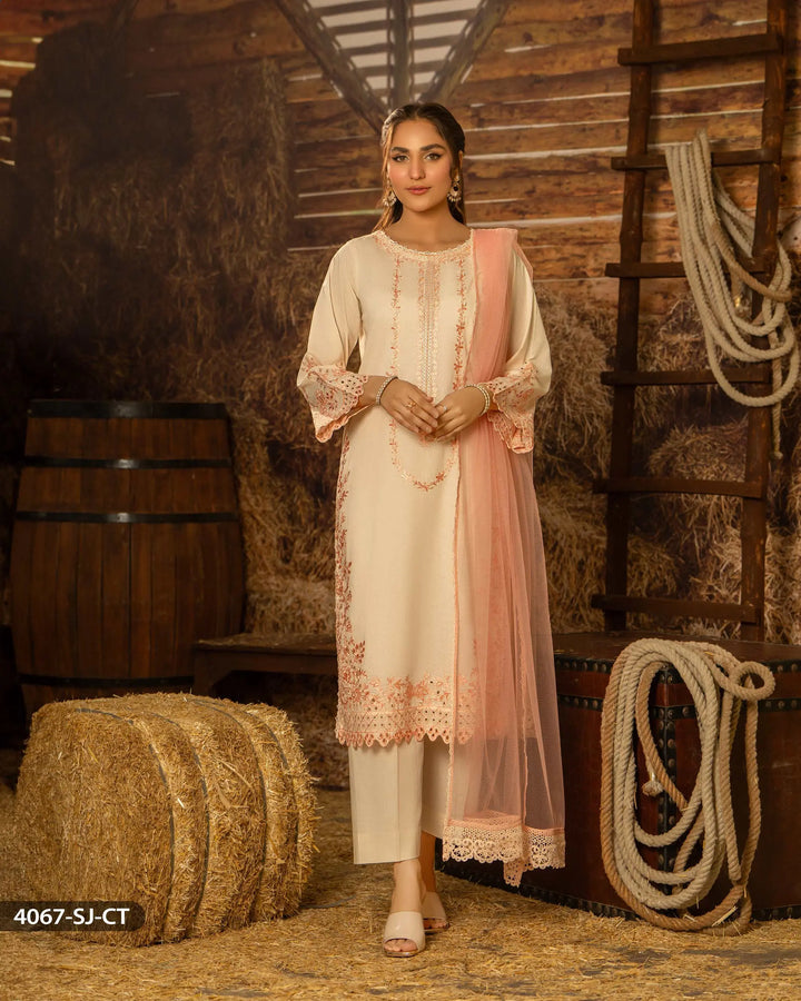 3 Piece Cambric Cotton Suit | 4067-SJ-C.CT - Sha Posh Textile
