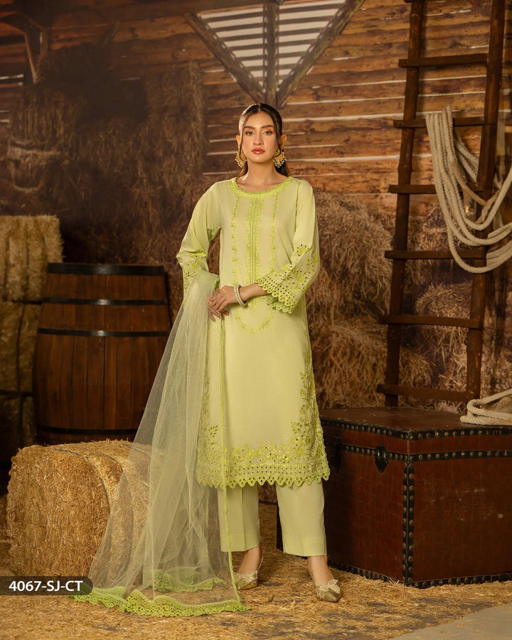 3 Piece Cambric Cotton Suit | 4067-SJ-C.CT - Sha Posh Textile