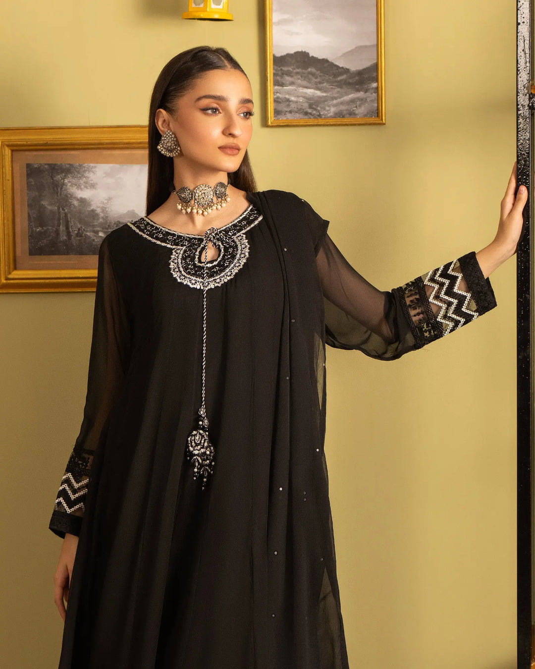3 Piece Chiffon Frock | 1126-ST-CF - Sha Posh Textile