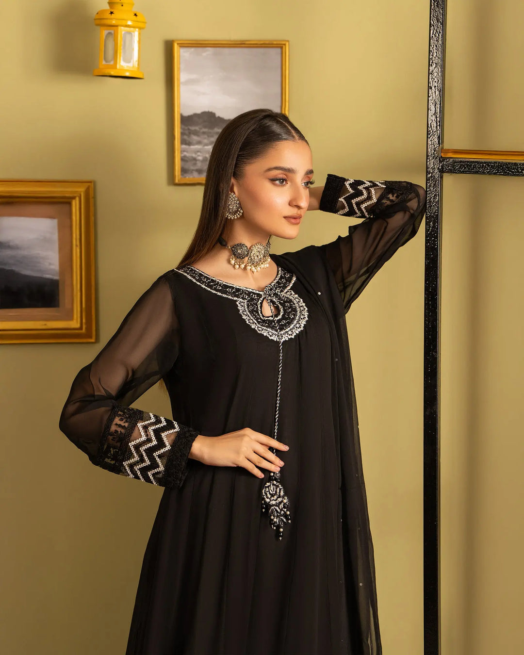 3 Piece Chiffon Frock | 1126-ST-CF - Sha Posh Textile