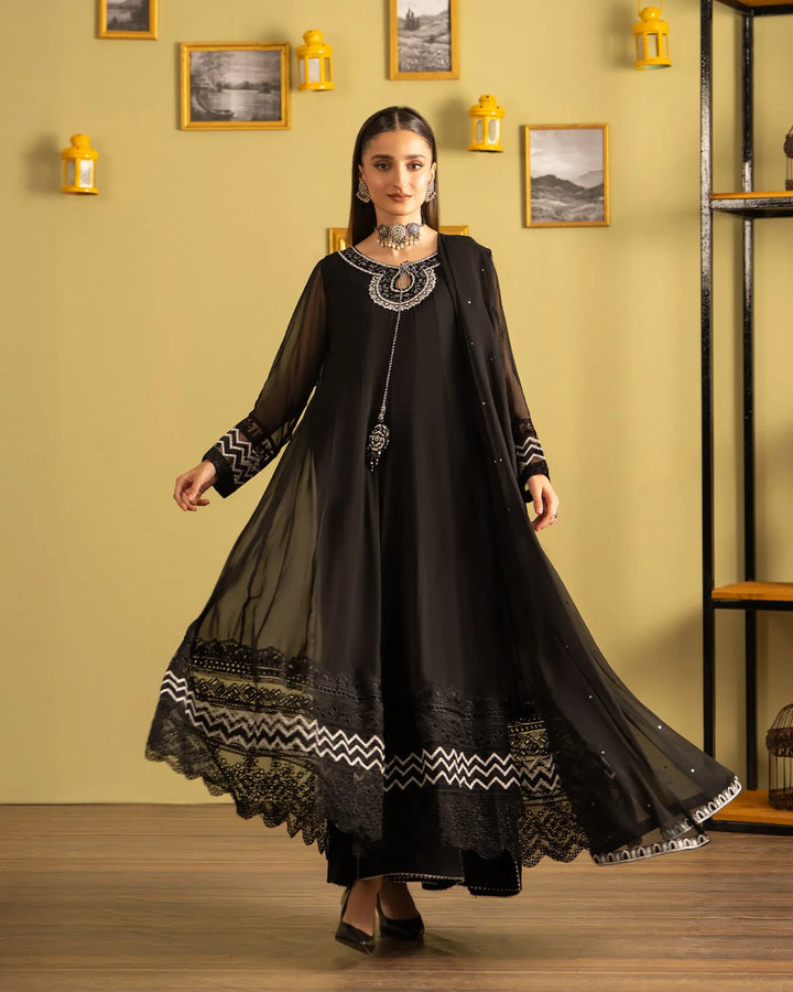 3 Piece Chiffon Frock | 1126-ST-CF - Sha Posh Textile