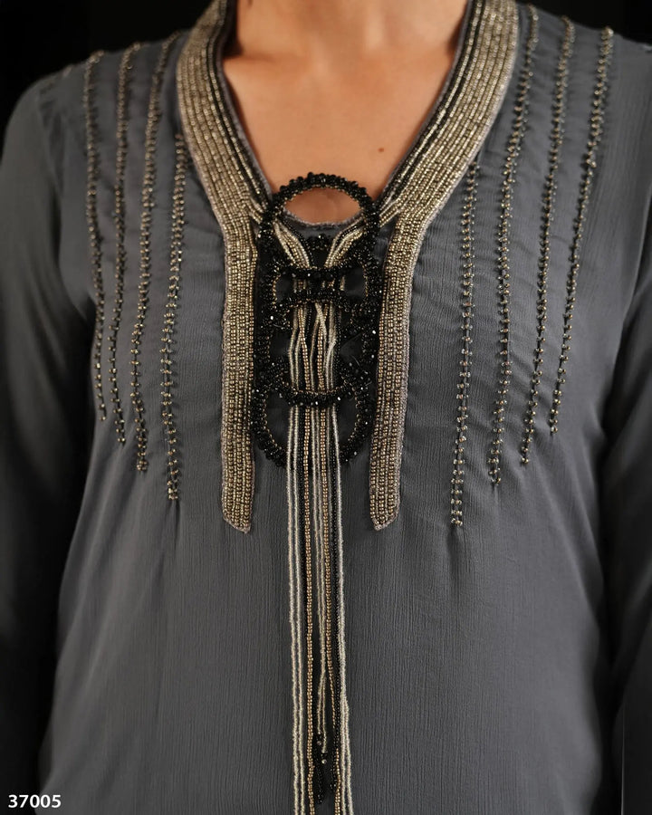 3 Piece Chiffon Suit | 37005-HM-CF - Sha Posh Textile
