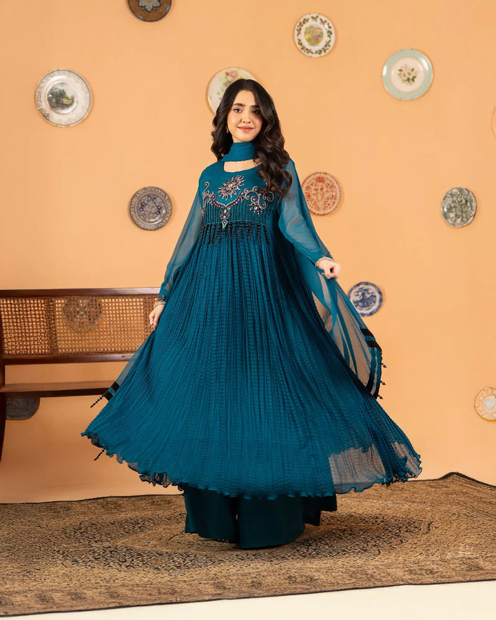3 Piece Chiffon Suit | 37006-HM-CF - Sha Posh Textile