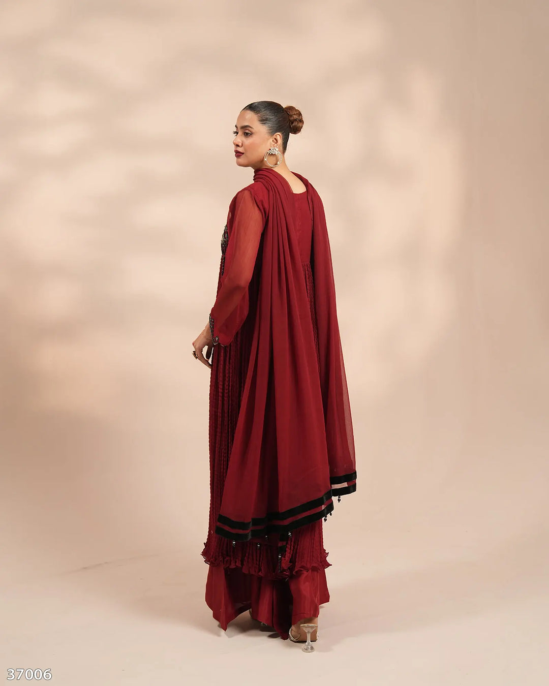 3 Piece Chiffon Suit | 37006-HM-CF - Sha Posh Textile