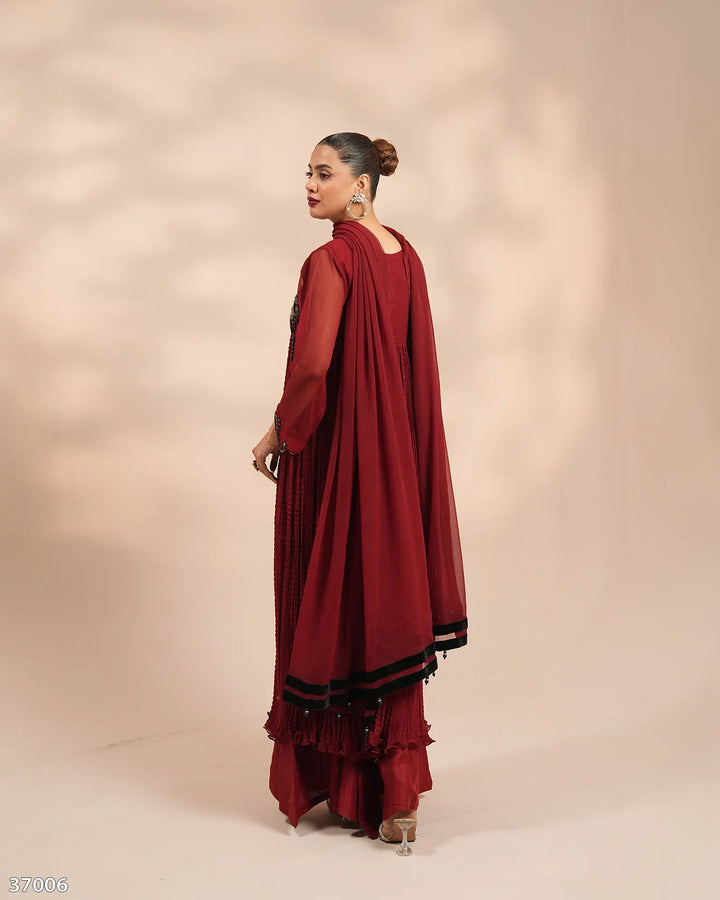 3 Piece Chiffon Suit | 37006-HM-CF - Sha Posh Textile