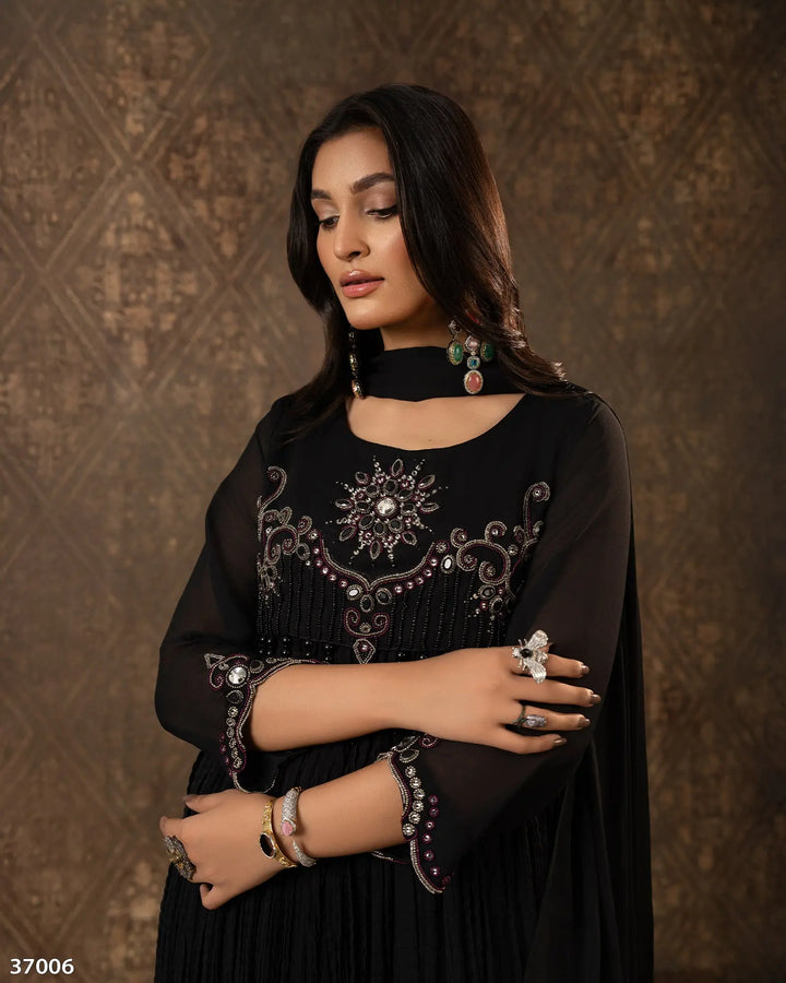 3 Piece Chiffon Suit | 37006-HM-CF - Sha Posh Textile