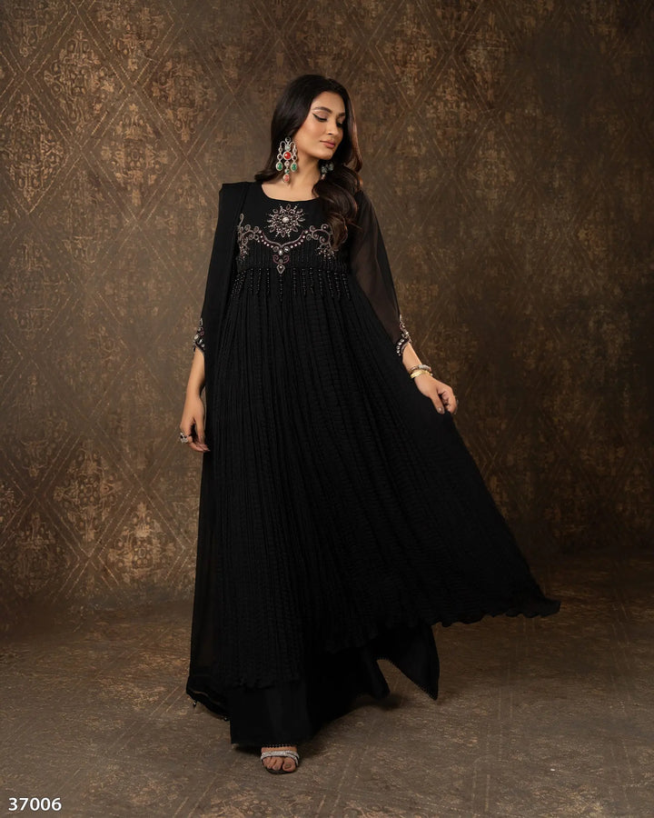 3 Piece Chiffon Suit | 37006-HM-CF - Sha Posh Textile