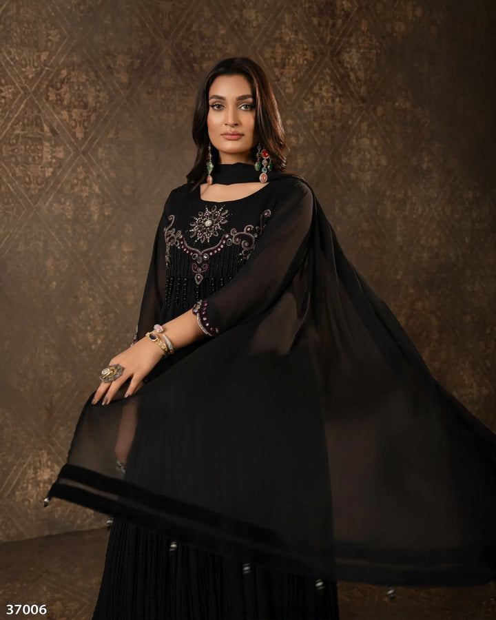 3 Piece Chiffon Suit | 37006-HM-CF - Sha Posh Textile