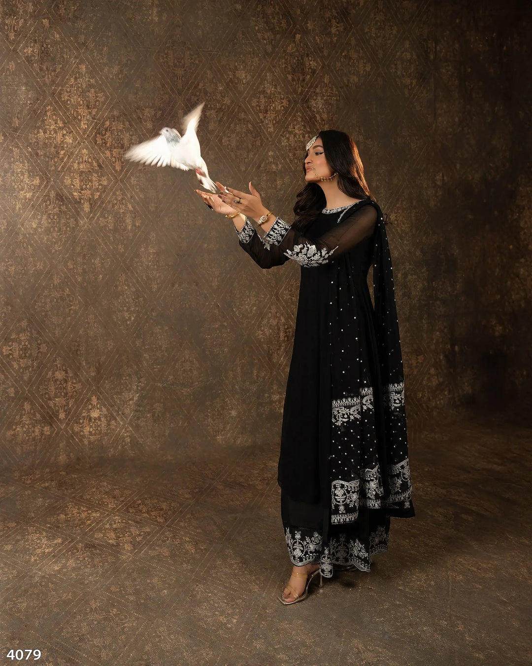 3 Piece Chiffon Suit | 4079-SJ-CF - Sha Posh Textile