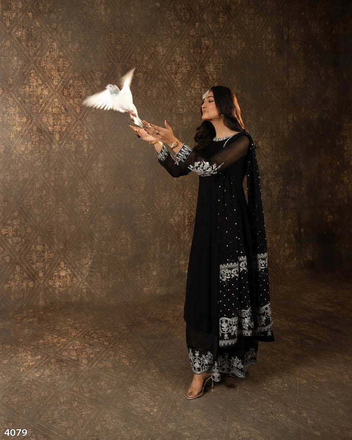 3 Piece Chiffon Suit | 4079-SJ-CF - Sha Posh Textile