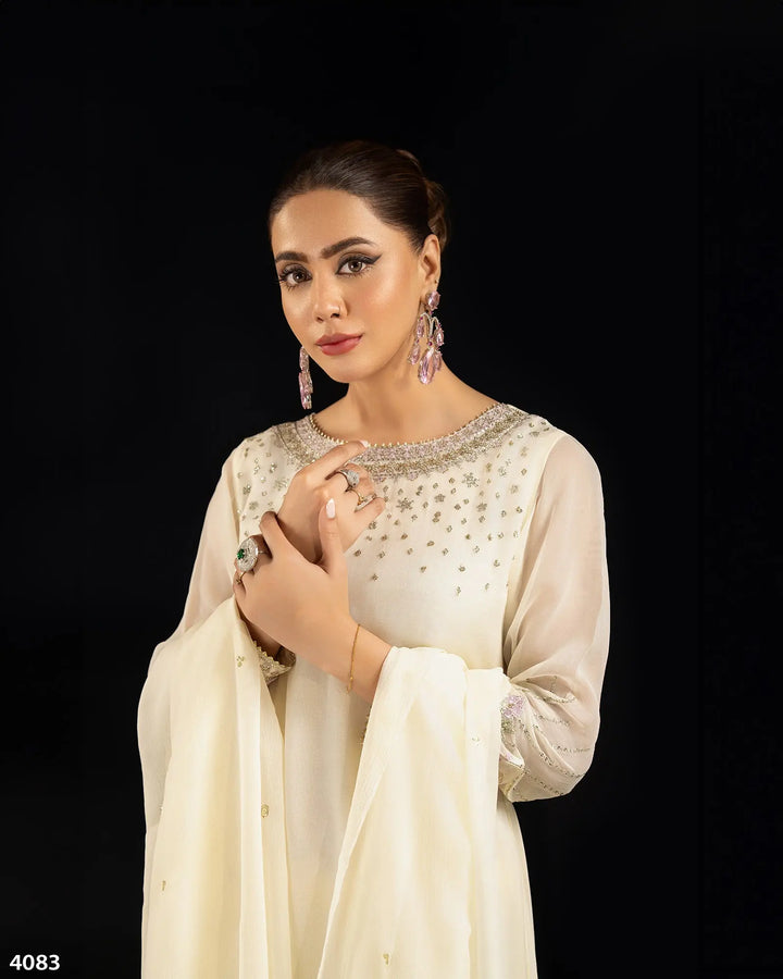 3 Piece Chiffon Suit | 4083-SJ-CF Sha Posh Textile