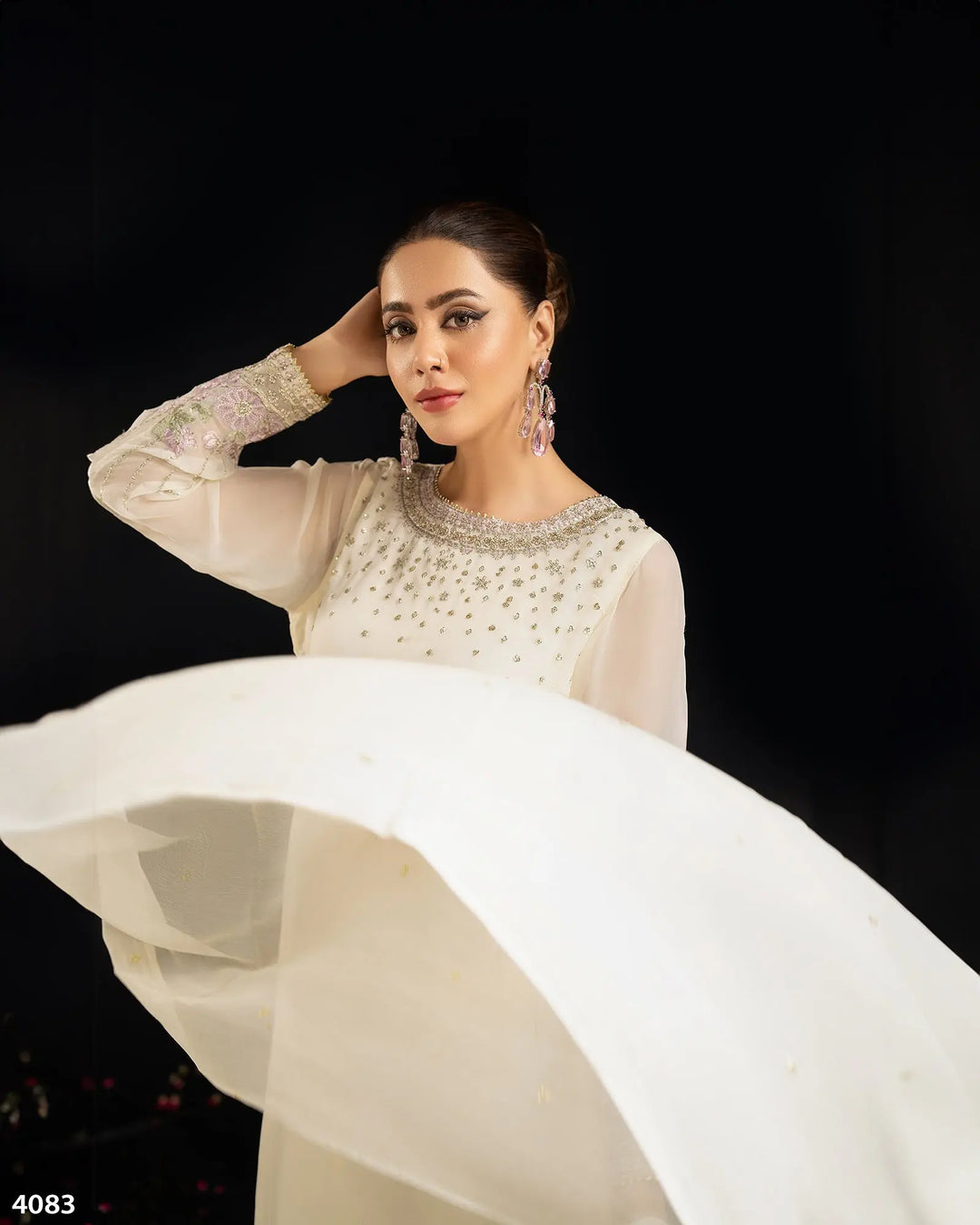 3 Piece Chiffon Suit | 4083-SJ-CF Sha Posh Textile