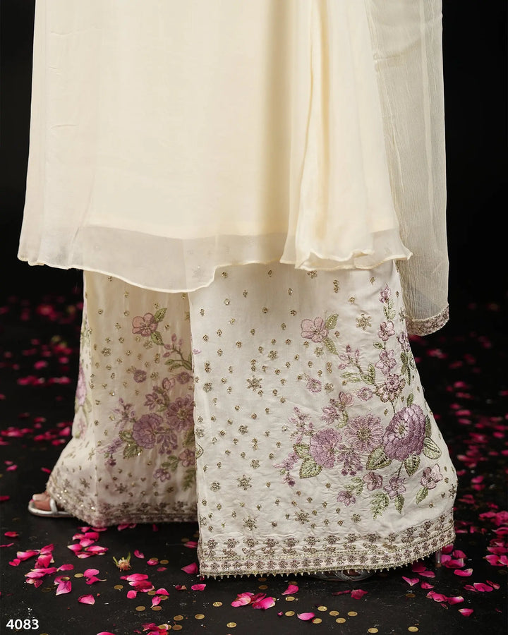 3 Piece Chiffon Suit | 4083-SJ-CF Sha Posh Textile