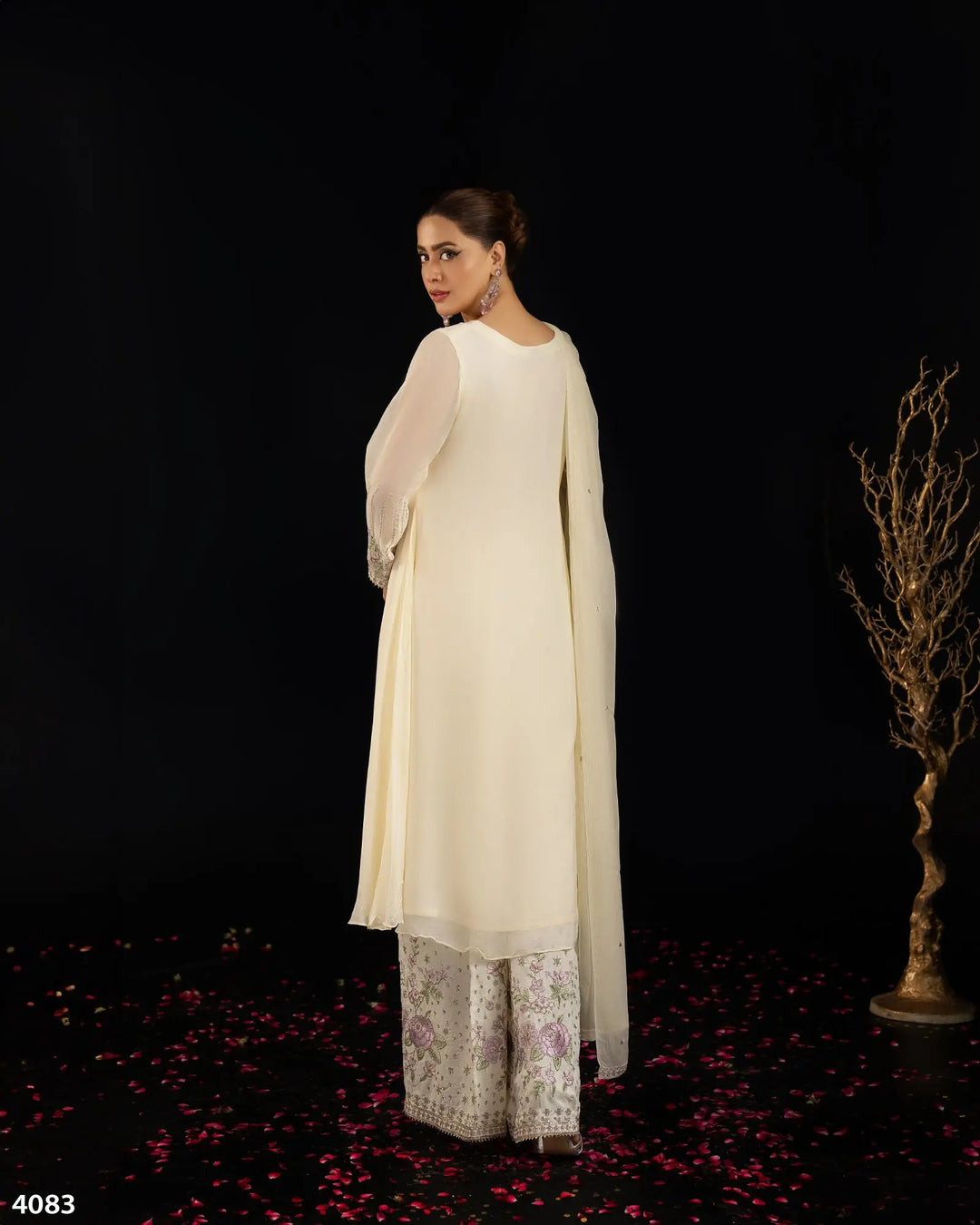 3 Piece Chiffon Suit | 4083-SJ-CF Sha Posh Textile