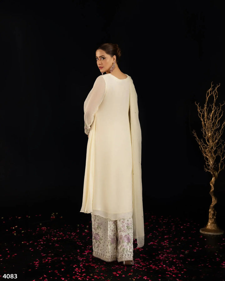 3 Piece Chiffon Suit | 4083-SJ-CF Sha Posh Textile