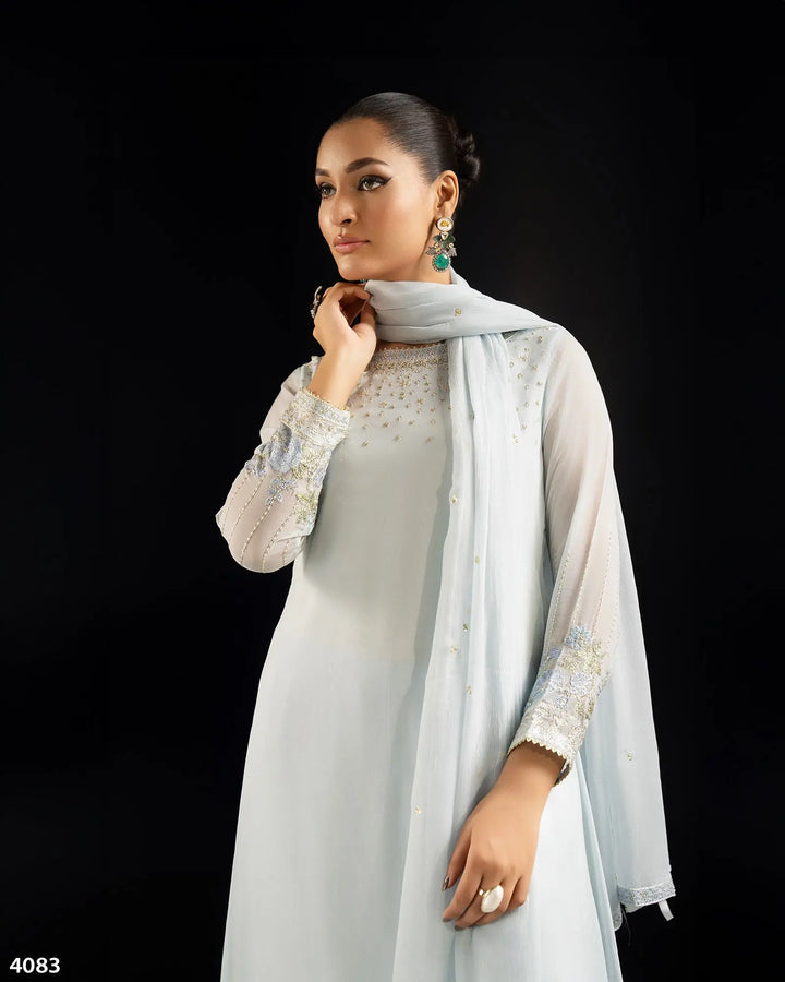 3 Piece Chiffon Suit | 4083-SJ-CF Sha Posh Textile