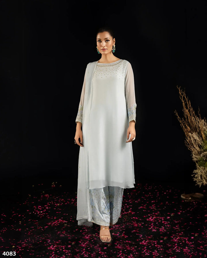 3 Piece Chiffon Suit | 4083-SJ-CF Sha Posh Textile