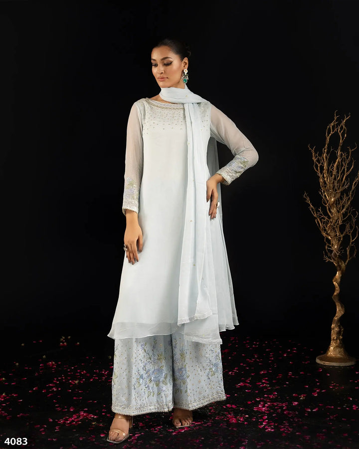 3 Piece Chiffon Suit | 4083-SJ-CF Sha Posh Textile