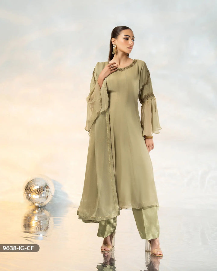 3 Piece Chiffon Suit | 9638-IG-CF - Sha Posh Textile