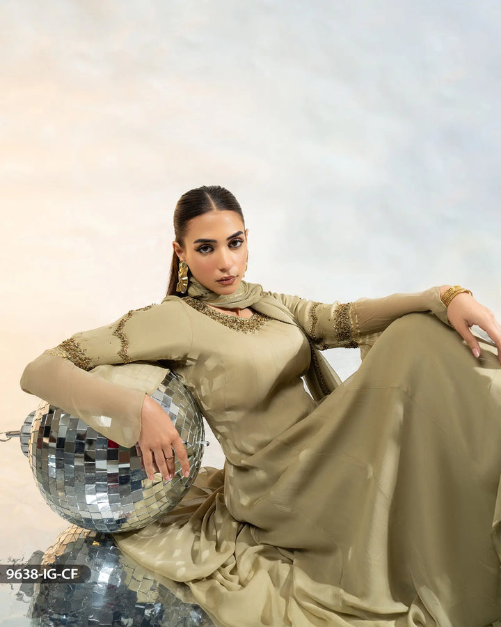 3 Piece Chiffon Suit | 9638-IG-CF - Sha Posh Textile