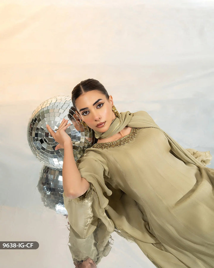 3 Piece Chiffon Suit | 9638-IG-CF - Sha Posh Textile