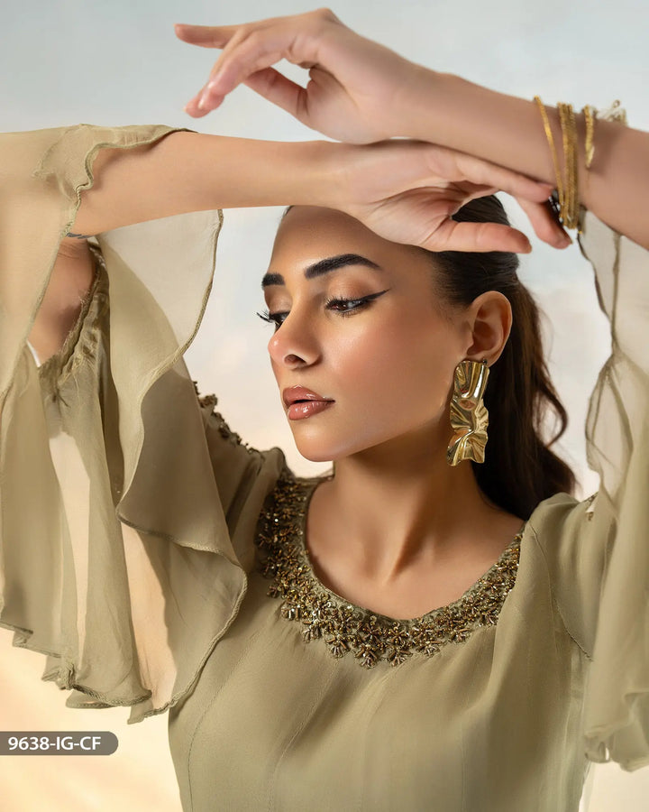 3 Piece Chiffon Suit | 9638-IG-CF - Sha Posh Textile