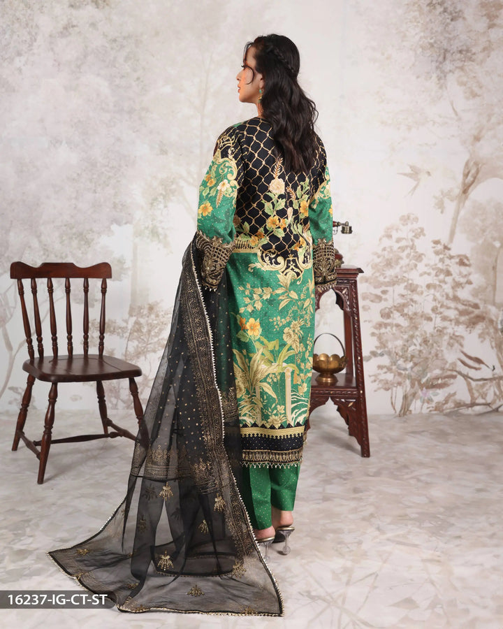 3 Piece Cotton Satin Suit | 16237-IG-CT.ST - Sha Posh Textile