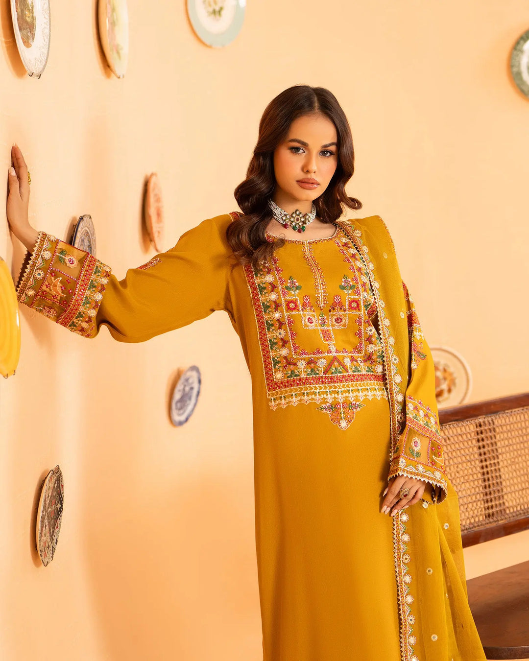 3 Piece Crepe Suit | 2265-AF-CRP - Sha Posh Textile