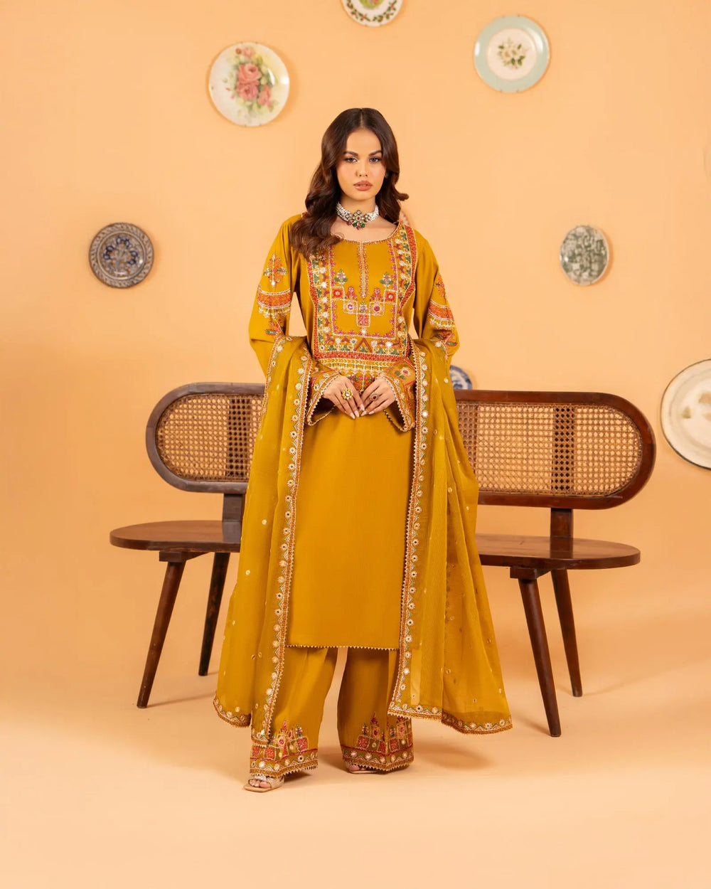 3 Piece Crepe Suit | 2265-AF-CRP - Sha Posh Textile