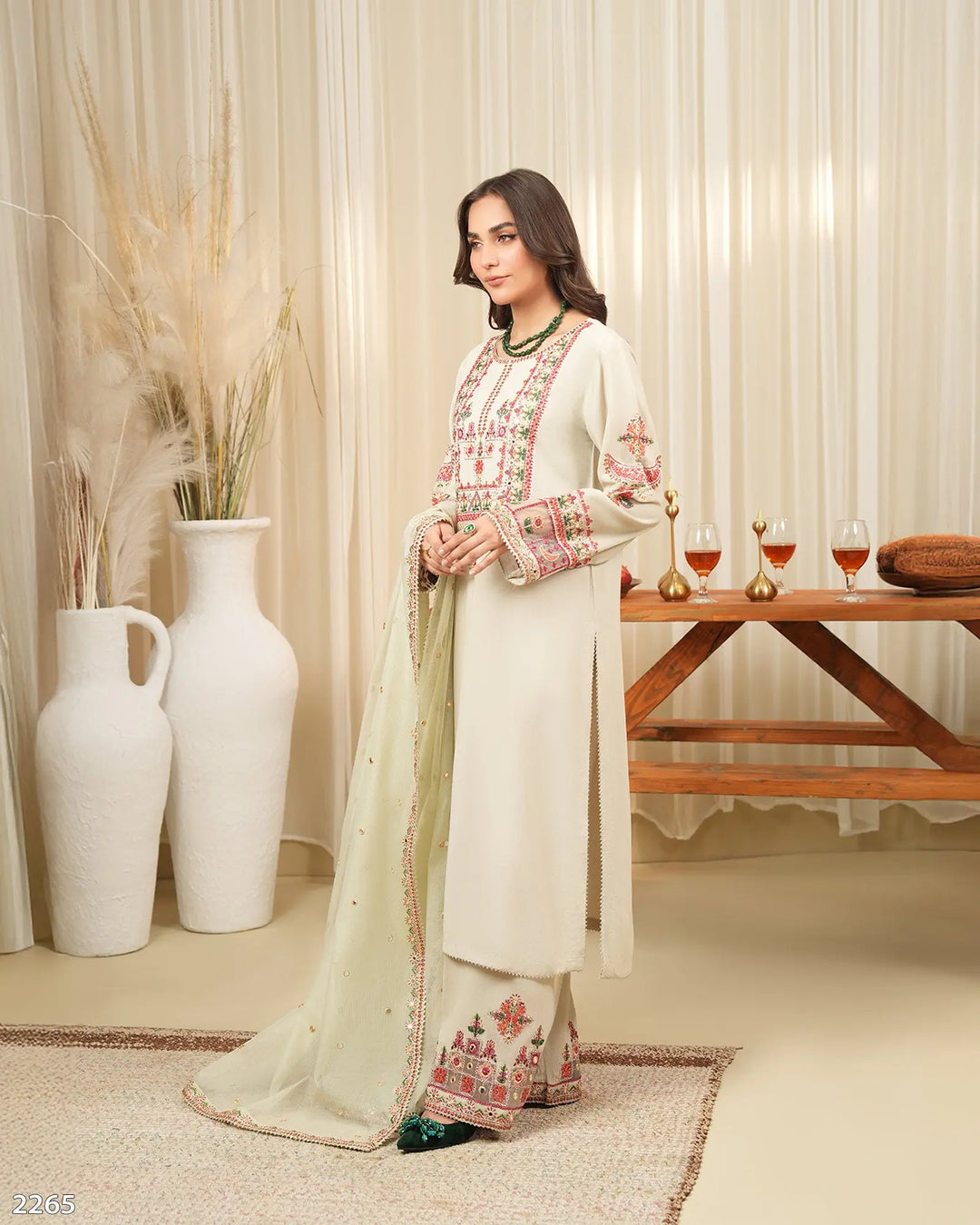 3 Piece Crepe Suit | 2265-AF-CRP - Sha Posh Textile