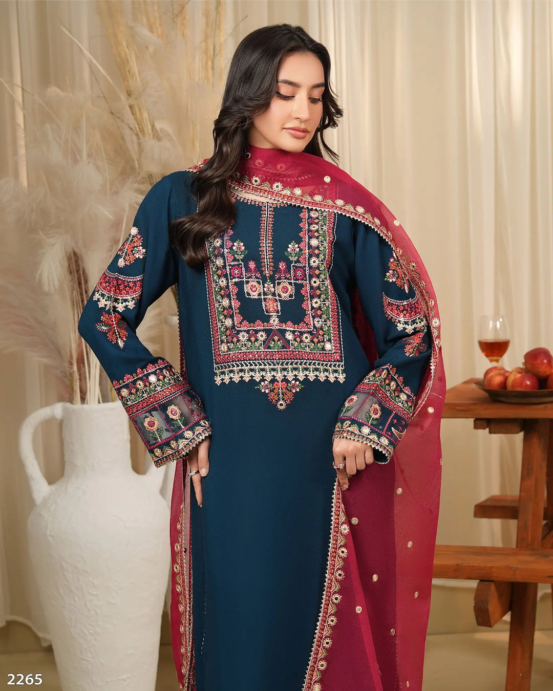 3 Piece Crepe Suit | 2265-AF-CRP - Sha Posh Textile