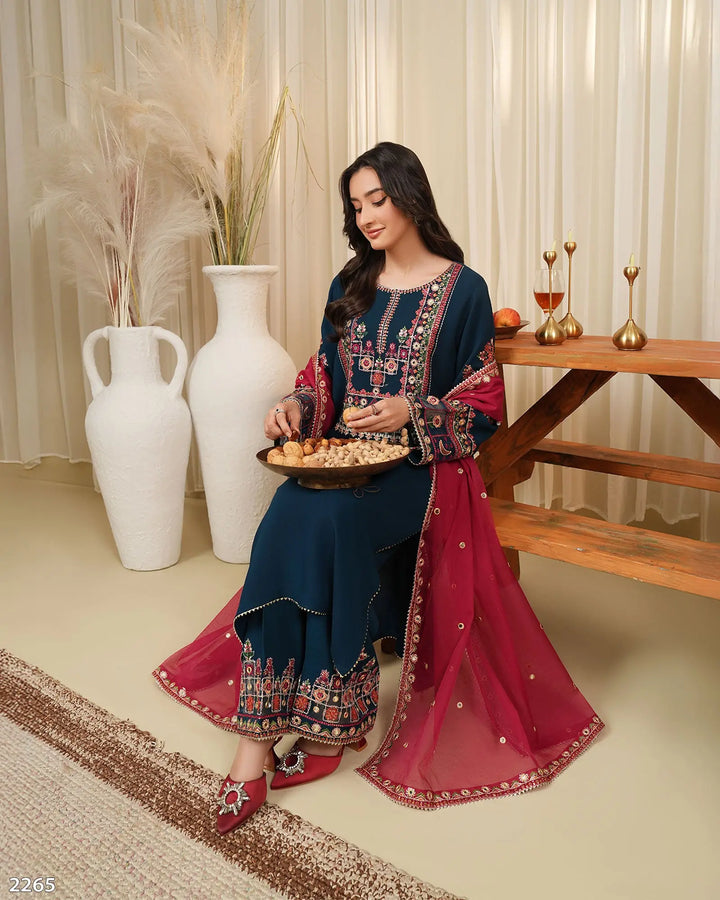 3 Piece Crepe Suit | 2265-AF-CRP - Sha Posh Textile