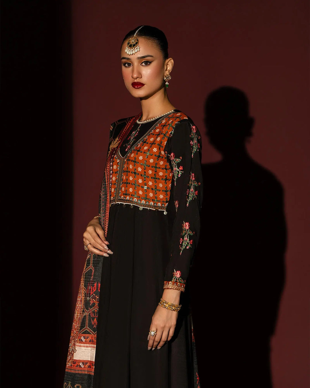 3 Piece Dull Raw Silk Maxi Stitched | 17237-IG-D.RWS - Sha Posh Textile