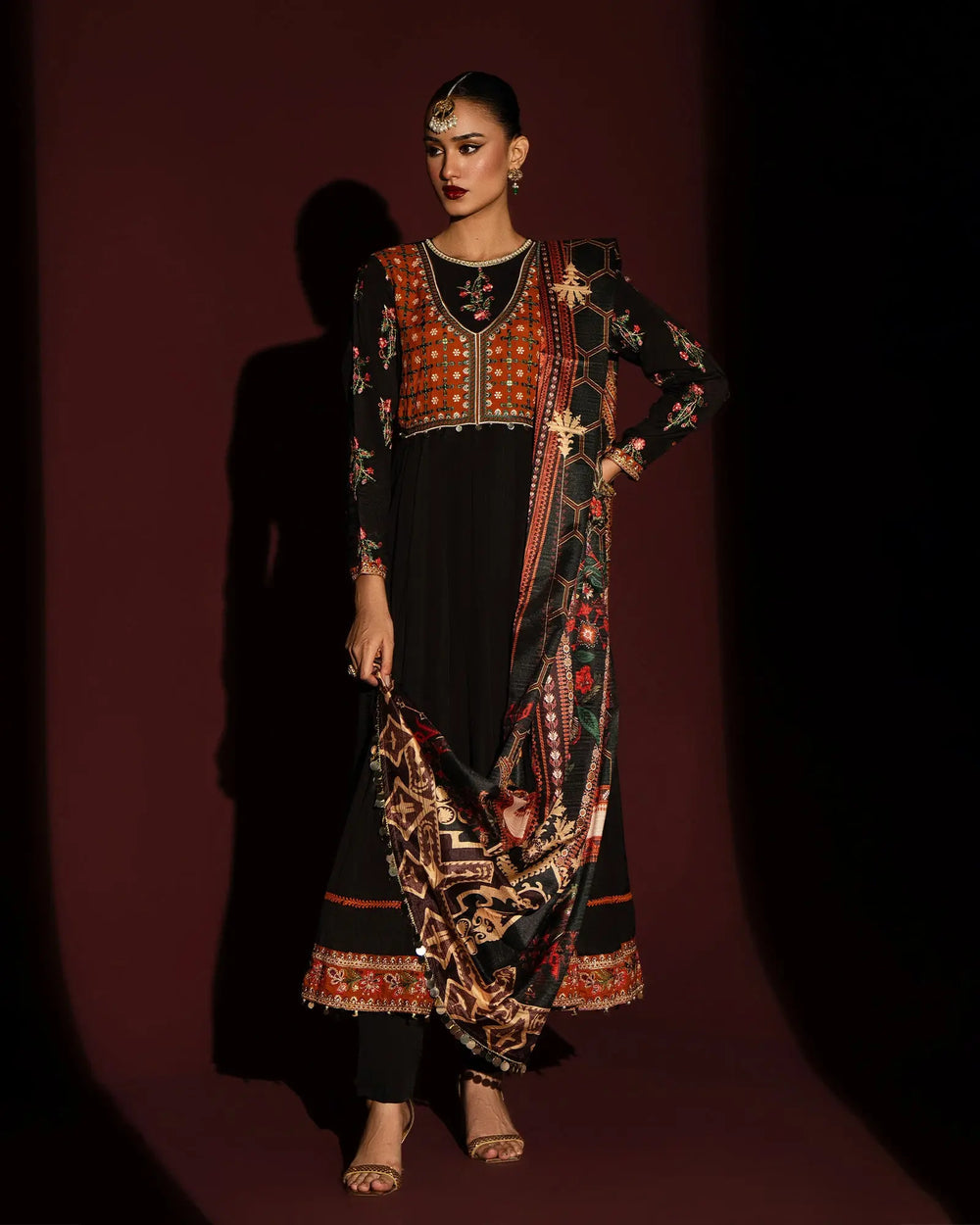 3 Piece Dull Raw Silk Maxi Stitched | 17237-IG-D.RWS - Sha Posh Textile
