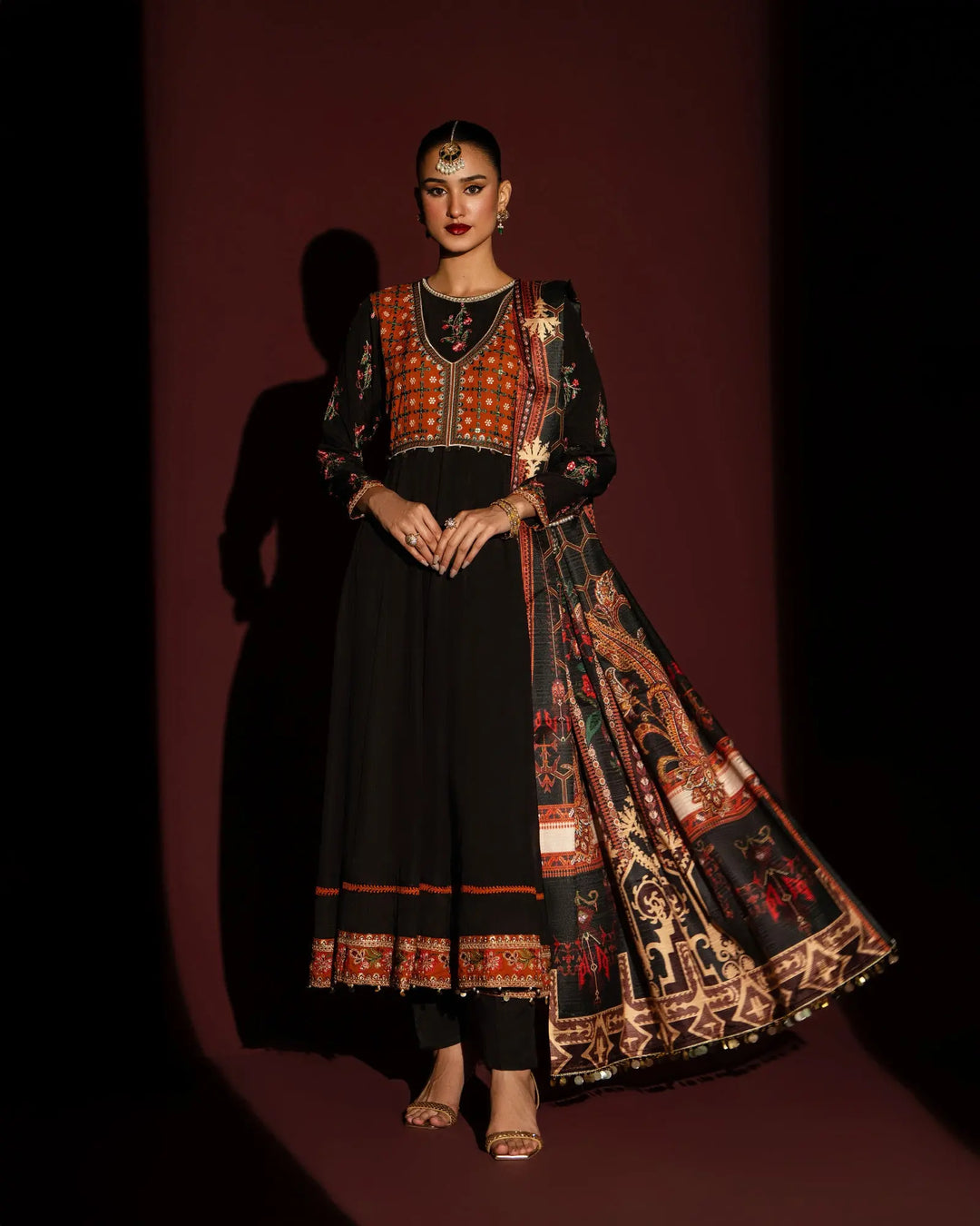 3 Piece Dull Raw Silk Maxi Stitched | 17237-IG-D.RWS - Sha Posh Textile