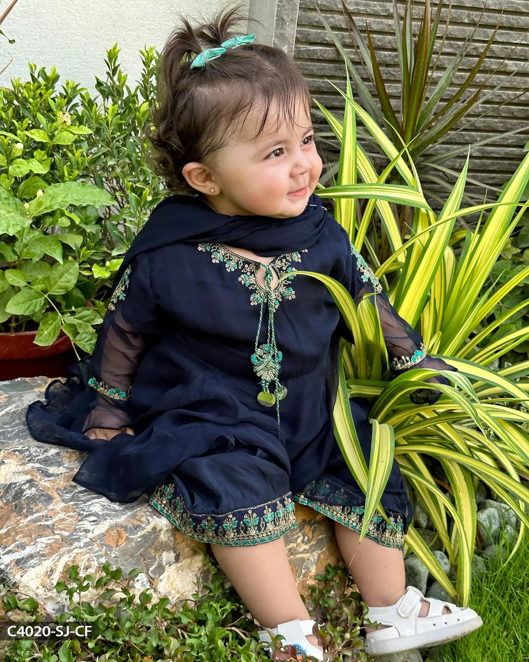 3 Piece Embroidered Chiffon Suit | 4020-SJ-CF Sha Posh Textile