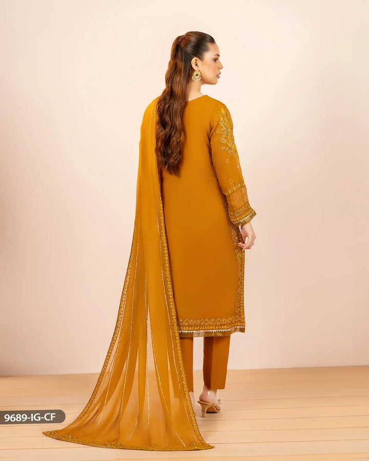3 Piece Embroidered Chiffon | 9689-IG-CF - Sha Posh Textile