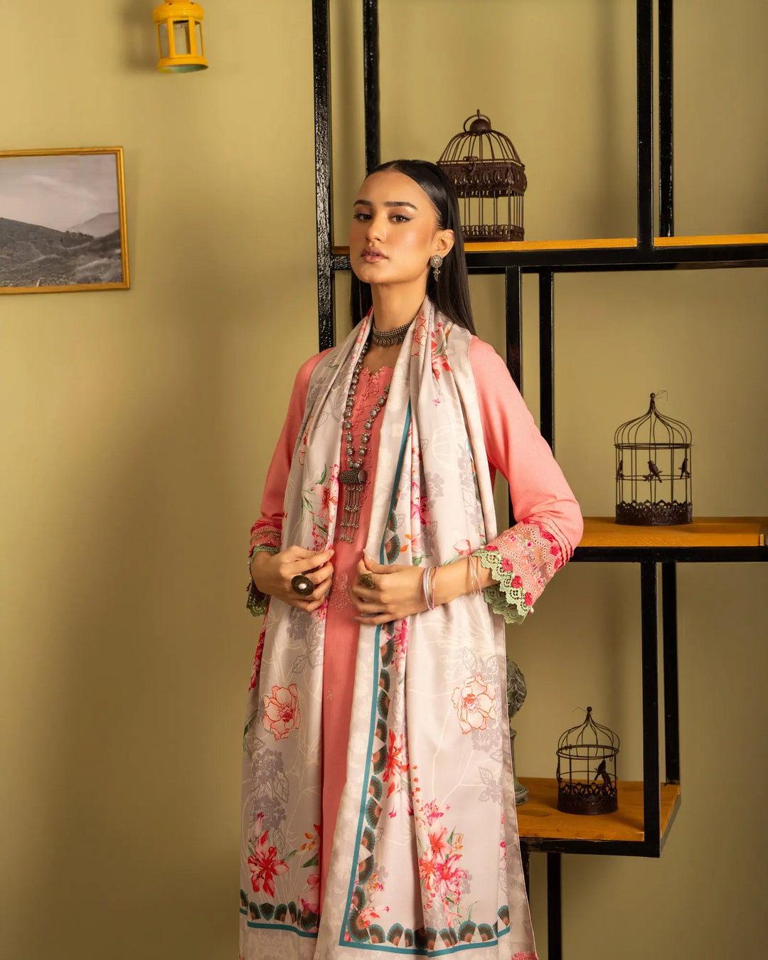 3 Piece - Embroidered Karandi Suit Unstitched | UNFF051-K.LN - Sha Posh Textile